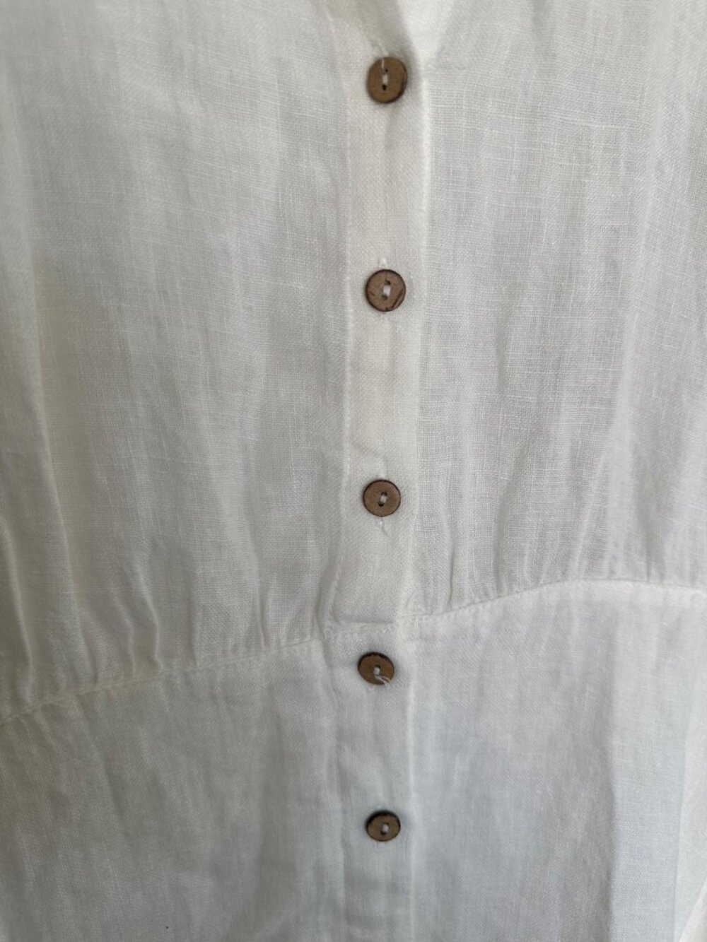 Sundance Brave + True “Clarity” White Linen Dress Women's Medium Pockets Coastal - Picture 6 of 11